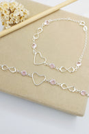 Pulseira Coração infinito 19cm - Prata 925