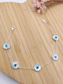 Pulseira Olho Grego 21cm - Prata 925