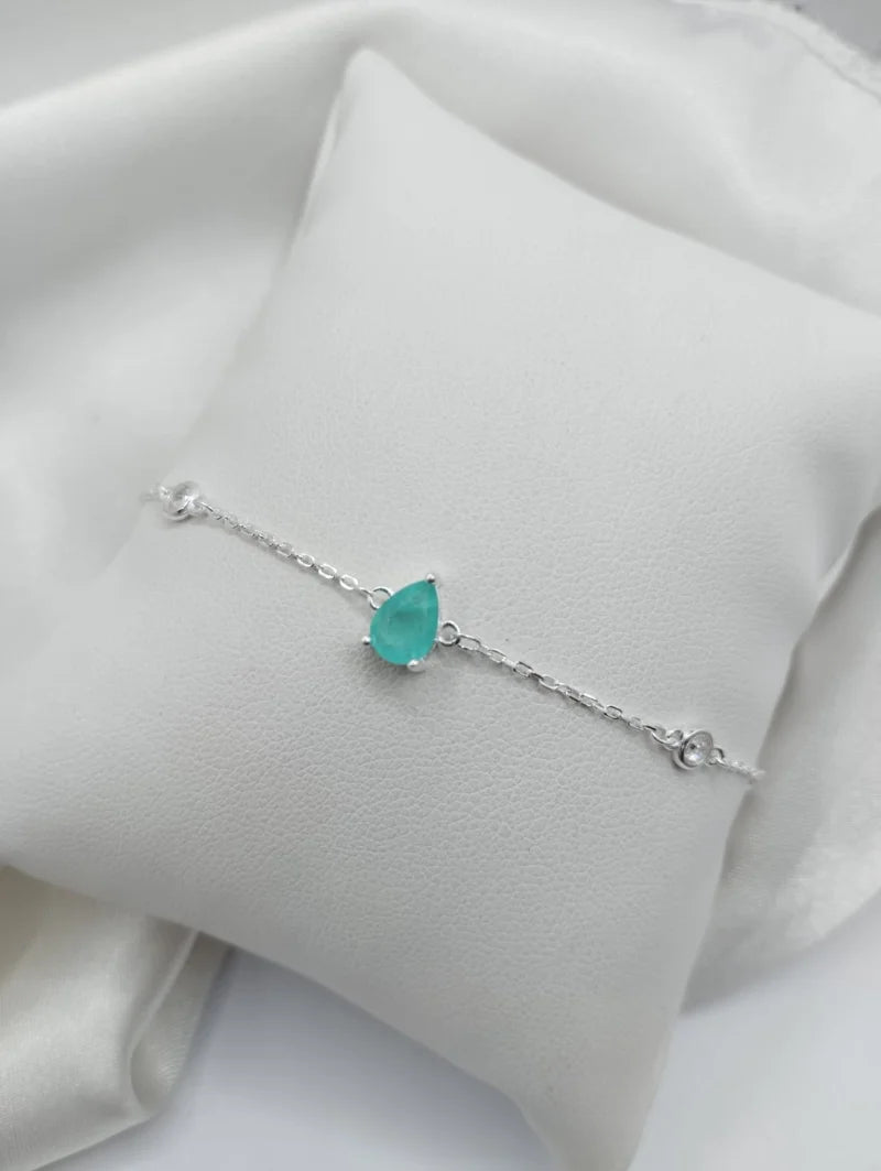 Pulseira Gota Zircônia - Prata 925