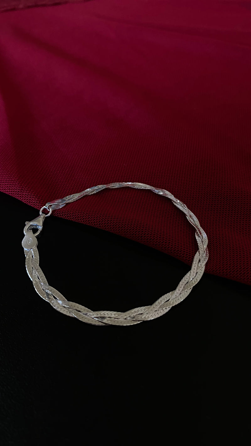 Pulseira 3 Fios 19cm - Prata 925
