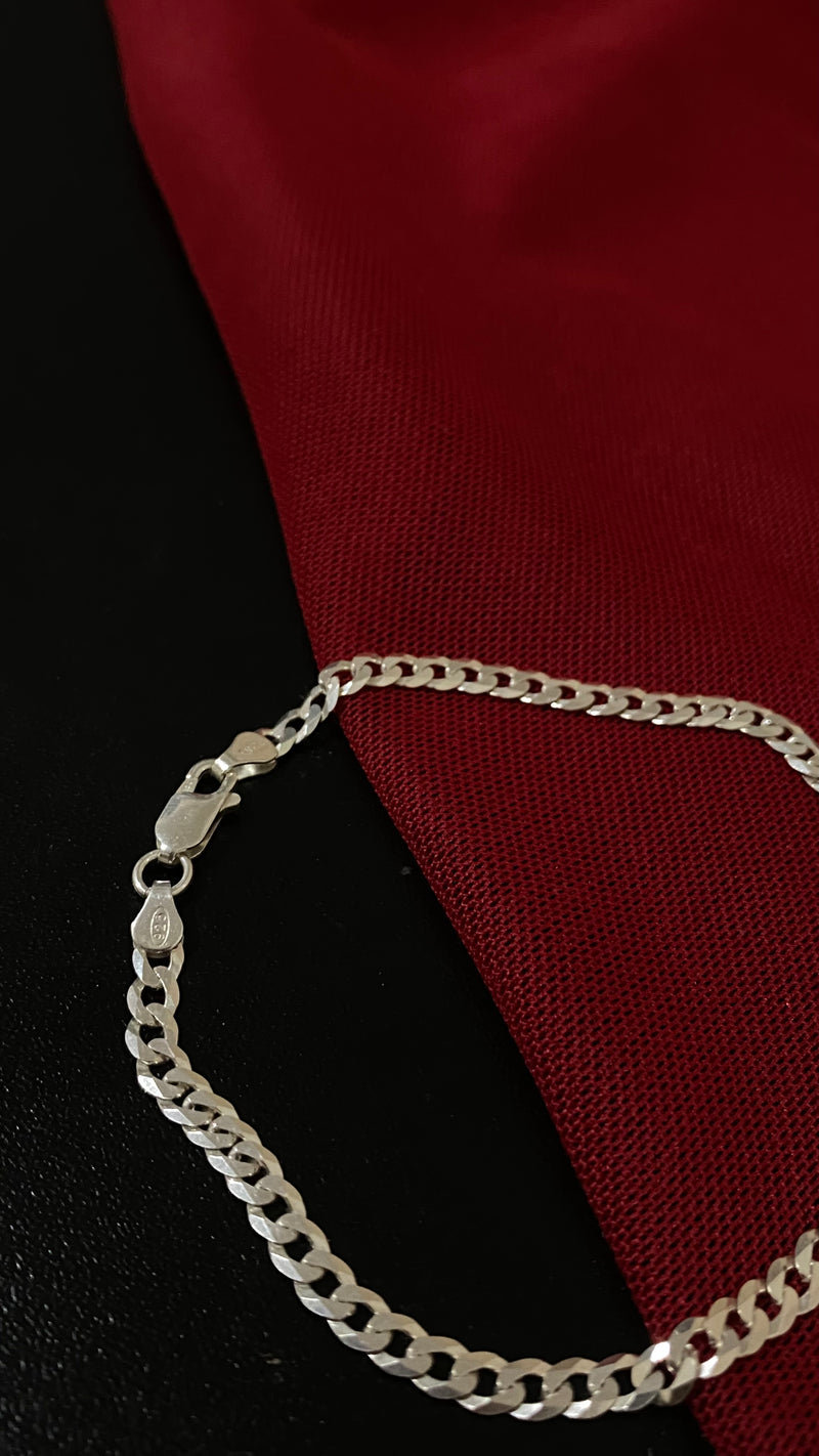Pulseira Grumet Escamada 3.5mm/21cm - Prata 925