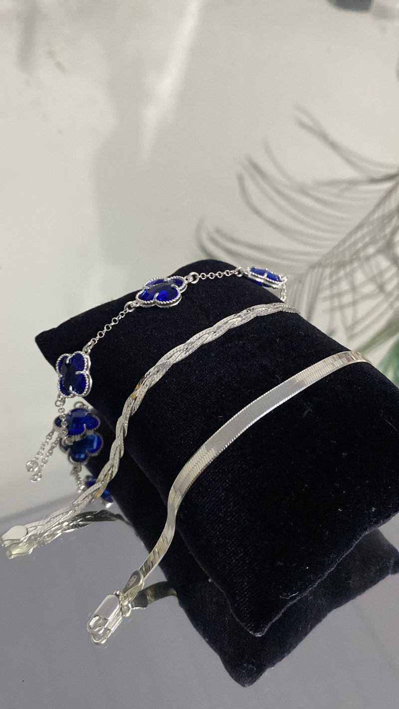 Conjunto 3 Pulseira Feminina - Prata 925