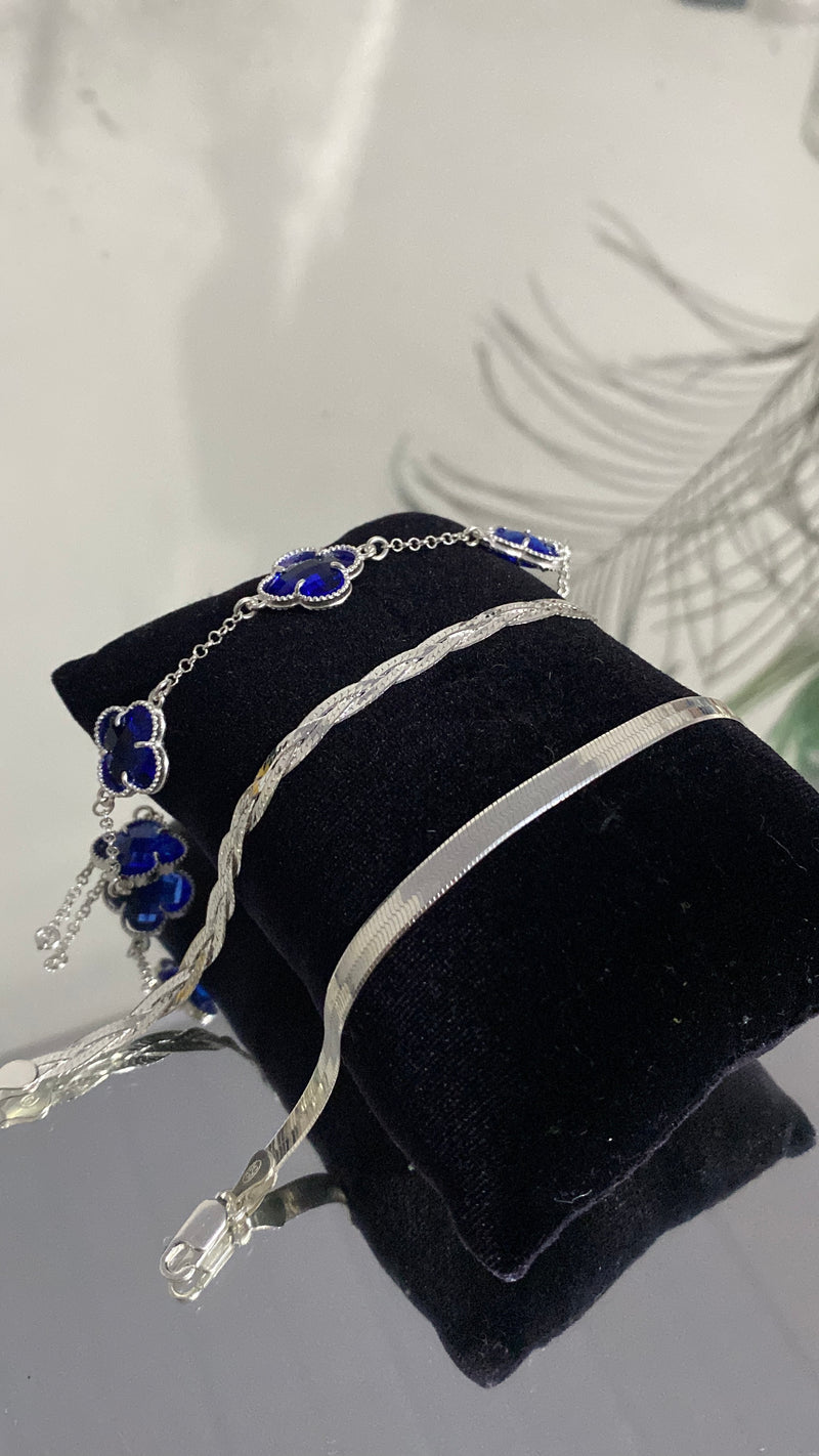 Conjunto 3 Pulseira Feminina - Prata 925
